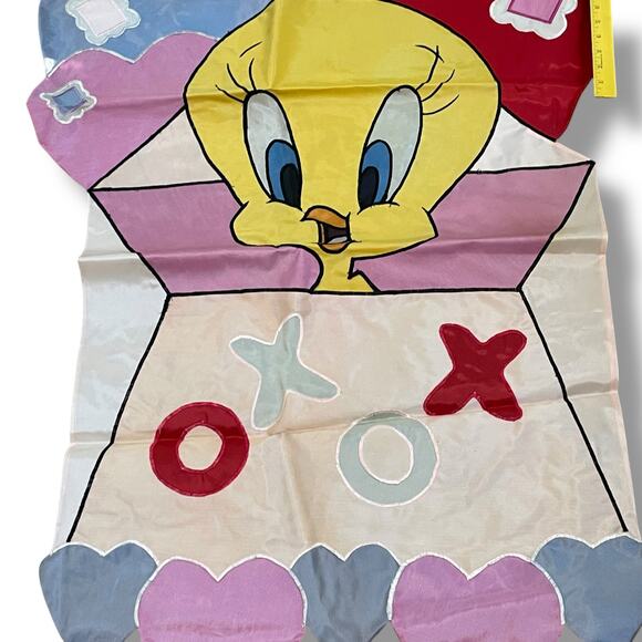 Vintage Tweety Bird Looney Tunes Flag Garden Windsculpt Spring Valentines 1999 - Picture 11 of 14